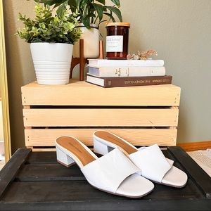 Naturalizer White Mule Heels